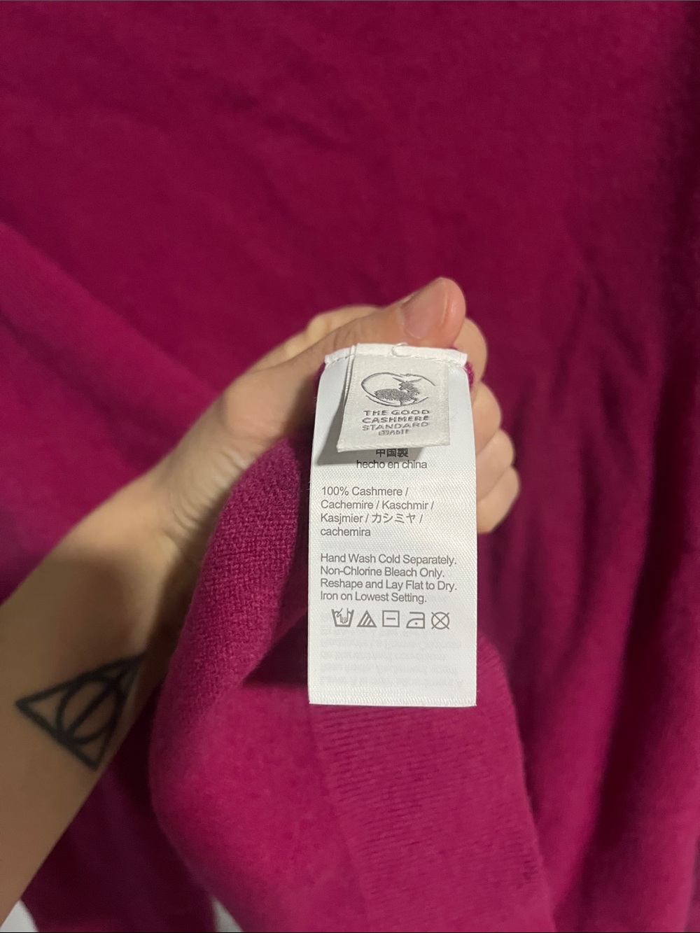 J Crew Raspberry V Neck Cashmere Sweater - Picture 4 of 4